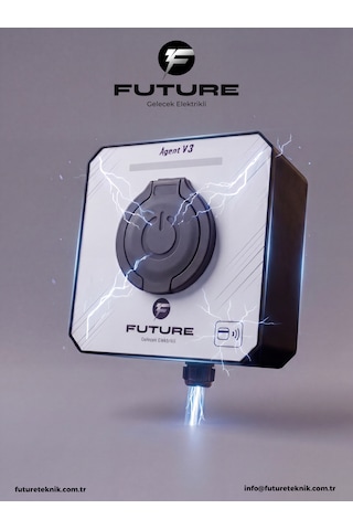 Future Ac Wallbox 22kw - Agent V3 Smart Elektrikli Araç Şarj Cihazı - Soketli