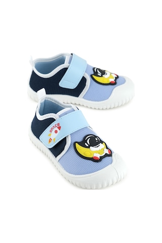 Gezer Yazlık Erkek Çocuk Pvc Taban Cırt Cırtlı Ayarlanabilir Keten Günlük Ayakkabı Mavi-Lacivert
