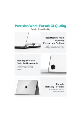 MacBook Air 13.6 İnç M2/m3 Uyumlu Ultra İnce Kristal Şeffaf Sert Kılıf A2681/a3113