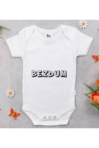 Bk Kids Bezdum Tasarımlı Beyaz Bebek Body Zıbın-2 Çok Renkli