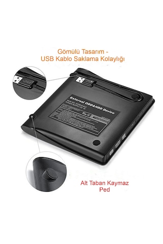 Harici Usb 3.0 8x Dvd Rw Optik Sürücü Hızlı Ve Kolay Kullanım