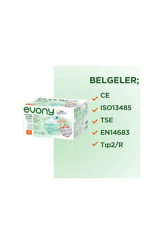 Evony Elastik Kulaklı Maske 300 Adet