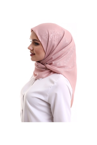 Kofra Desenli Baş Örtü - Pembe