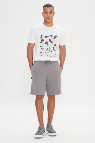 Ac&Co / Altınyıldız Classics Erkek Grı Standart Fit Normal Kesim Pamuklu Cepli Örme Şort Gri