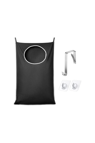 Cbtx Banyo Çamaşır Saklama Çantası Duvara Montaj Asılı Giyim Organizatör Siyah Diğer