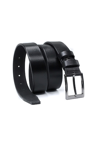 Livize Klasik Erkek Kemeri %100 Manda Derisi 3,5 Cm Tek Kat Siyah