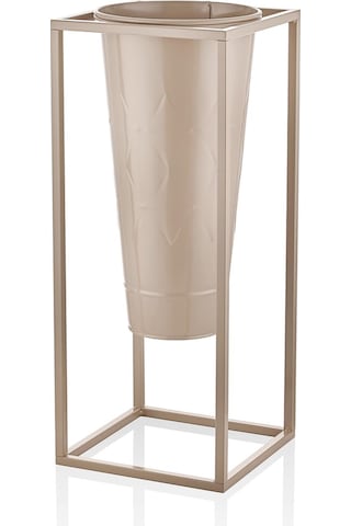 The Mia Prizma Vazo Saksı Karamel 70x30x30 Cm