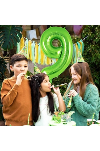 9 Rakam Açık Yeşil Folyo Balon 32-34" Inc 82 Cm