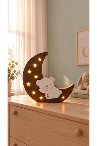 Çocuk Odası Ayıcık Led Gece Lambası Beyaz