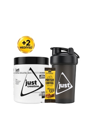 Just Nutrition Creatine Kreatin Monohydrate 300 Gr Aromasız 100 Servis + Shaker + Protein Kahve Hediyeli