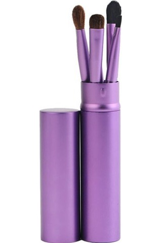Sones 5 Parça Saplı Göz Makyaj Fırçası Seti Alüminyum Tüplü Mor