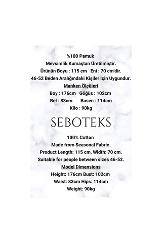 Seboteks %100 Pamuklu Mevsimlik Kumaş Uzun Kollu Büyük Beden Anne Geceliği 521 Yeşil