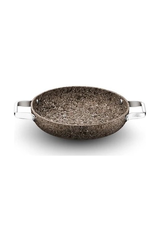 Brioni Stone Age Çizilmez Yanmaz Yapışmaz Terra 22 Cm Sahan Kapaklı Kahverengi