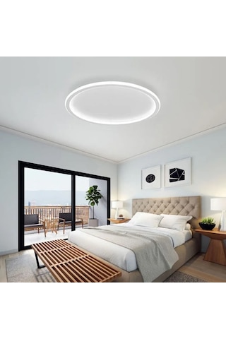 Beyaz Ø100 Çember Avize 3000K Sarı Işık Led Tavan Lambası