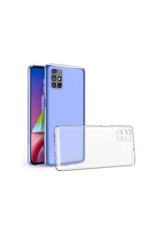 Galaxy M31S Kılıf Kamera Korumalı Süper Silikon Kapak Renksiz