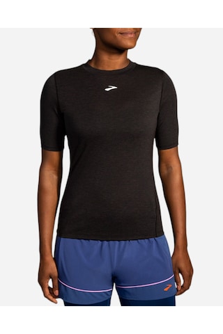 Brooks High Point Short Sleeve Kadın Siyah Kısa Kollu Tshirt 221638001
