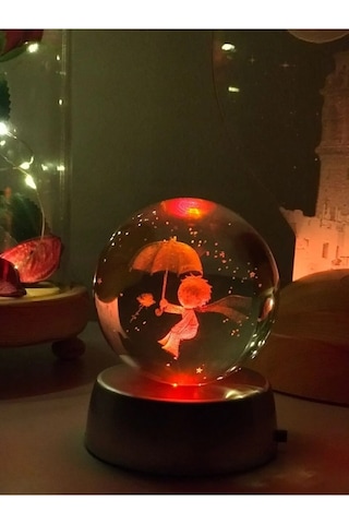 Mobgift 3d Küçük Prens Temalı Işıklı Cam Küre