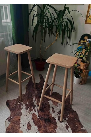 Geppetto Home Ahşap Kare Bar Tabure Sandalye Diğer