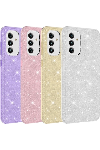 Samsung Uyumlu Galaxy A13 5g Kılıf Zore Shining Silikon Pembe