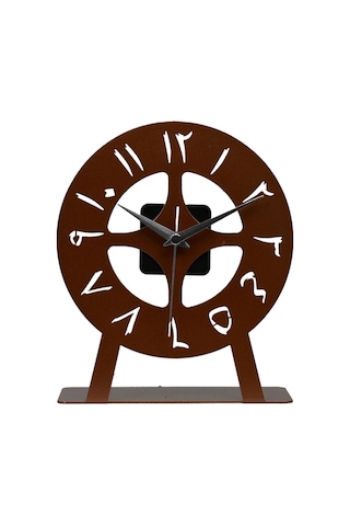 Arabic Model Metal Lazer Kesim Akar Sessiz Mekanizmalı Masa Saati Bakır