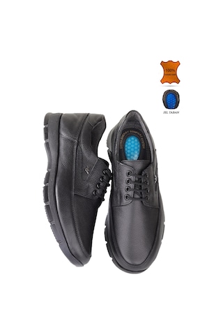 Vojo U1 Bağcıklı Ortopedik Taban Deri Kışlık Erkek Ayakkabı 267800001867 185 Black Siyah