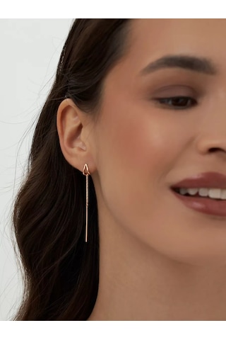 Marıola 925 Ayar Gümüş Pullu Altın Kaplama Küpeler 87625240 Altın