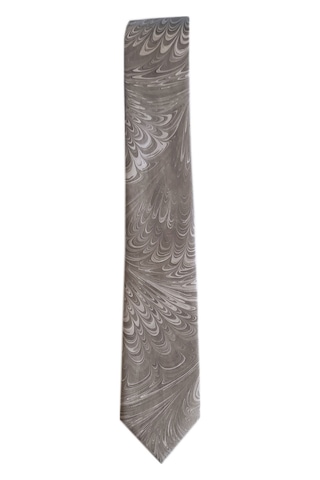 Elifebru Exclusive Handicrafts Ebru Sanatı Saten Kumaş Erkek Gri Beyaz Kravat Sakr 141 Gri 001