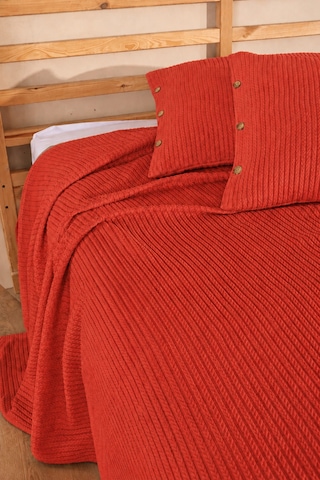 Tek Kişilik Örgü Desen Pike Yatak Örtüsü Seti 160x230 Cm Pike 50x70 Cm Yastık Kiremit