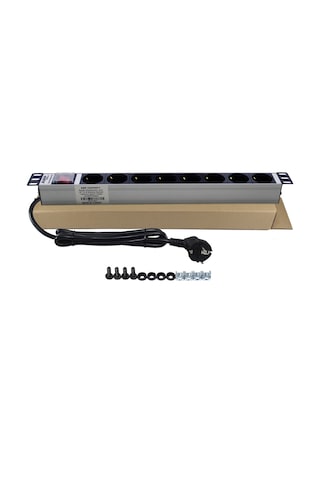 Ampconnect 19''1U8 Yol Alman Tip On/Off Işıklı Anahtarlı Alü. Pdu