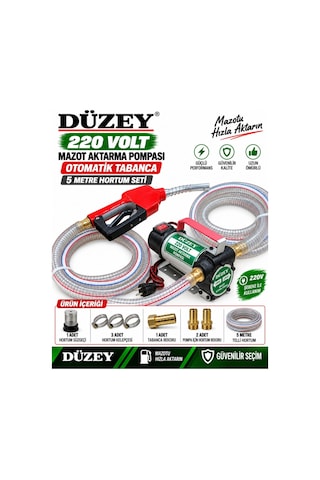 220 Volt Mazot Aktarma Pompası&5 Metre Telli Hortum&otomatik Akar