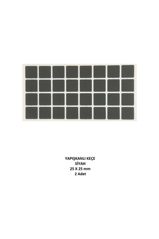 Zemin Koruyucu, 25x25 mm Keçe, Siyah (2 Adet)