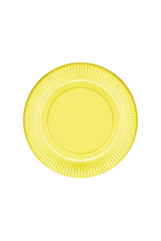 Sarı Makaron Karton Tabak 23 CM 8'li