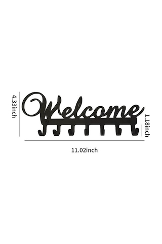 Ulzyvf 7 Kancalı Pratik Duvar Askısı - Paslanmaz Çelik, Matkapsız Siyah Siyah