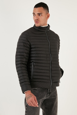 Buratti Su Itici Slim Fit Cepli Dik Yaka Şişme Erkek Mont 649010 Siyah