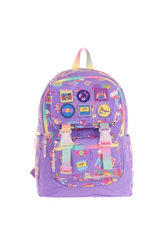 Kaukko Kids Kız Çocuk Armalı Hobi Desenli İlkokul Okul Sırt Çantası Dört Bölmeli - Mor - L5238 Mor