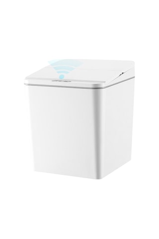 Moveevo Beyaz 6l Usb Şarjlı Oto Kapatır Entegre Kapaklı Entegre Sensörlü Masaüstü/araç İçin Çöp Kutusu Beyaz