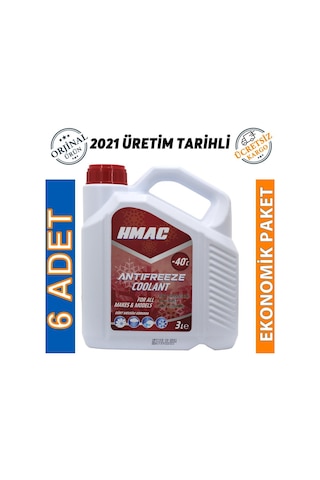 H-Mac Kırmızı Antifriz -40 Derece 3 Lt 6 Adet