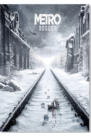 Cakasepetim Metro Exodus Karlı Tren Rayları Ve Metruk Şehir Ahşap Mdf Tablo