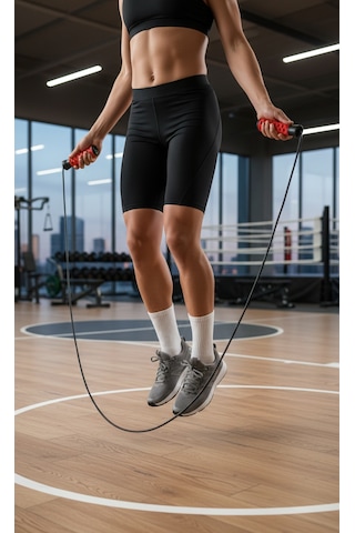 Kırmızı Pvc Atlama İpi - Fitness - Crossfit- Rope - Jump - Body - Sağlık - Egzersiz - Spor
