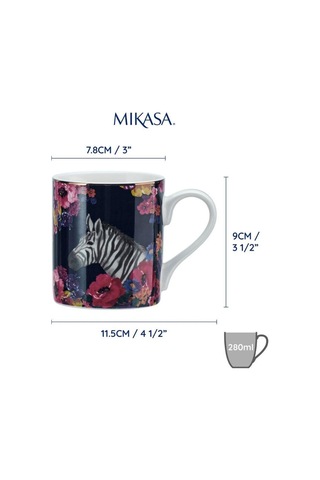 Mikasa Wild At Heart Fine China 280 Ml Kupa Zebra Çok Renkli