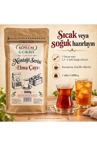 Köylüm Gurme Nostalji Serisi Elma Çayı 1000 G - 1 Adet