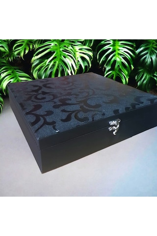 Adalinhome 10 Bölmeli Deri Kaplamalı Aksesuar Takı Saat Kutusu Siyah