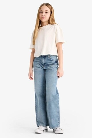 DeFacto Kız Çocuk Straight Wide Jean Pantolon F3150A825SMNM39 Mavi