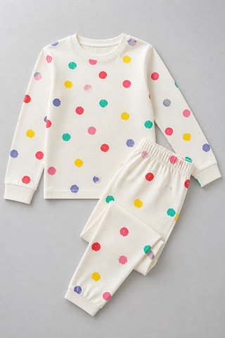 Eray Alp Kids Kız Çocuk Pijama Takımı Rahat Uyku Takımı Beyaz