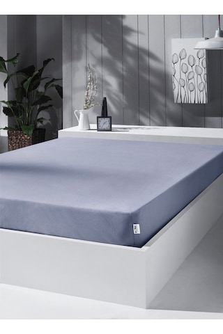 Penye Lastikli Çarşaf, Çift Kişilik , Açık Gri, %100 Pamuk Örme Kumaş, 130 Gr/m² Açık Gri