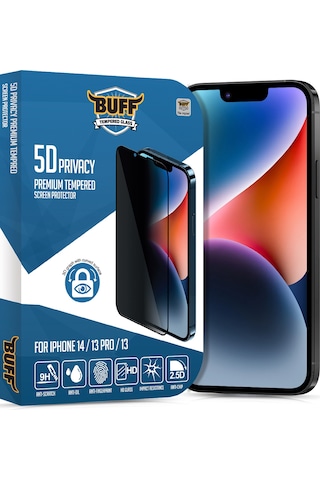 Buff iPhone 14/13 Pro/13 5D Privacy Ekran Koruyucu