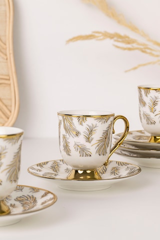 Porselen Kahve Fincan Seti - 6'lı