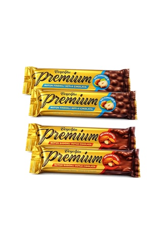 Beyoğlu Premium Bütün Fındıklı Ve Bademli Çikolata 75 Gr X 4 Lü Karma Paket