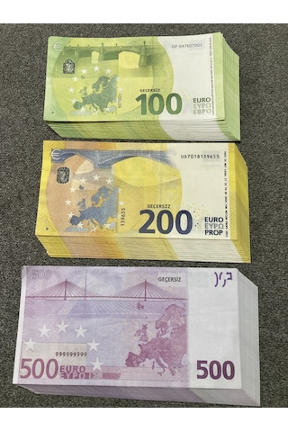 150 Adet Karışık Euro 100-200-500 Euro Geçersiz Eğlence Oyun Ş.