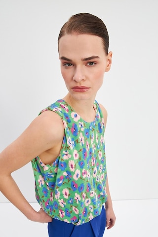 Stella Pulvis Yeşil Astarlı Pliseli Bluz Yeşil